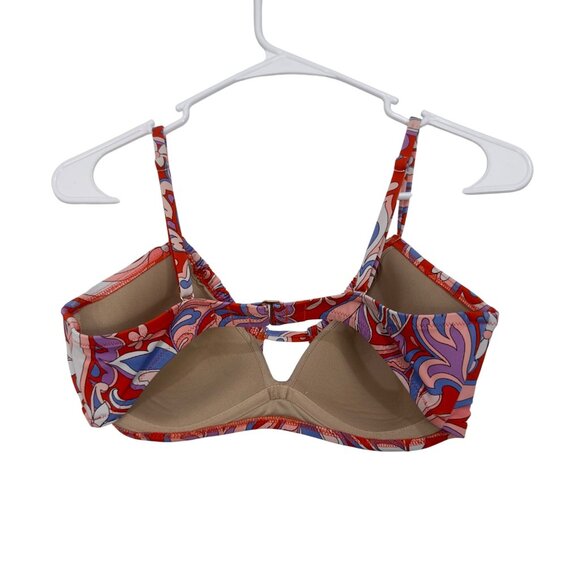 Shade & Shore Womens Floral Printed Bikini Top Size 34C Multicolor Nylon/Spandex - Picture 11 of 12